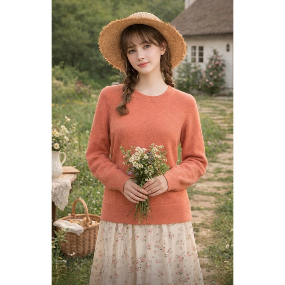 NAADAM Cashmere Crewneck Pullover Sweater Knitwear Terracotta Pink Medium